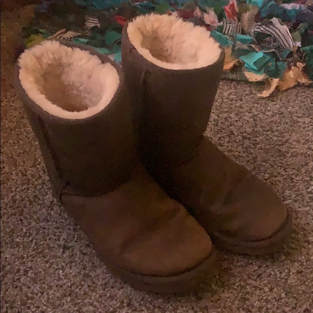 Brown leather UGG boots
